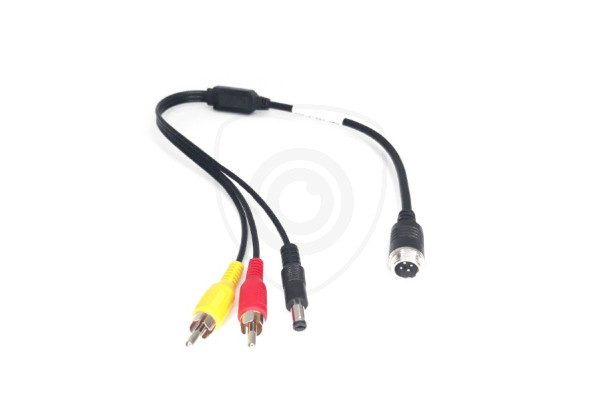 Redukcia zo 4-PIN samec / 2x RCA samec + napájanie samec