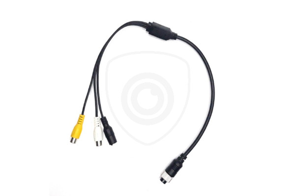 Redukcia 4-PIN samica / 2x RCA samica + napájanie samica