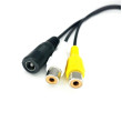 Redukcia 4-PIN samec / 2x RCA samica + DC napájanie samica