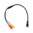 Redukcia 4-PIN samec / 2x RCA samica + DC napájanie samica