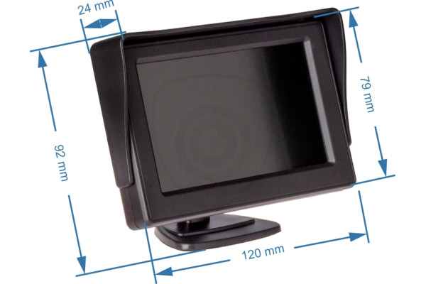 Stojanový monitor k cúvacím kamerám malý | cúvacia a parkovacia technika 4,3″ monitor do auta