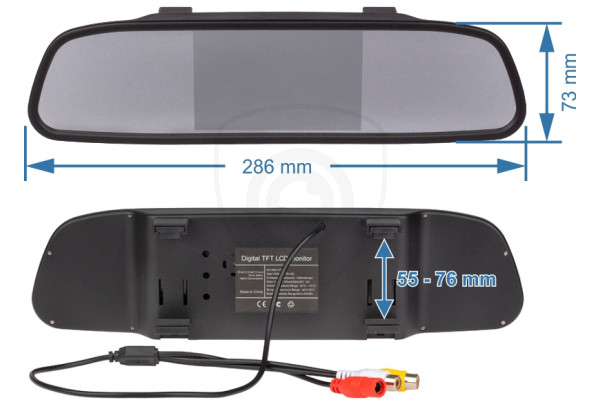Monitor do auta v spätnom zrkadle 4,3″ 4,3″ monitor do auta v spätnom zrkadle pre cúvacie kamery