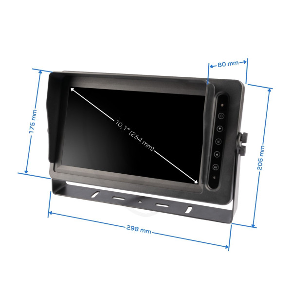 vodotesný monitor ahd 10.1 palcov quad ku kamere rozmery