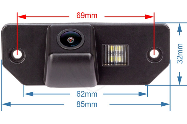 rozmer cúvacej kamery pre Ford Focus Mk2, Focus Mk3, C-Max