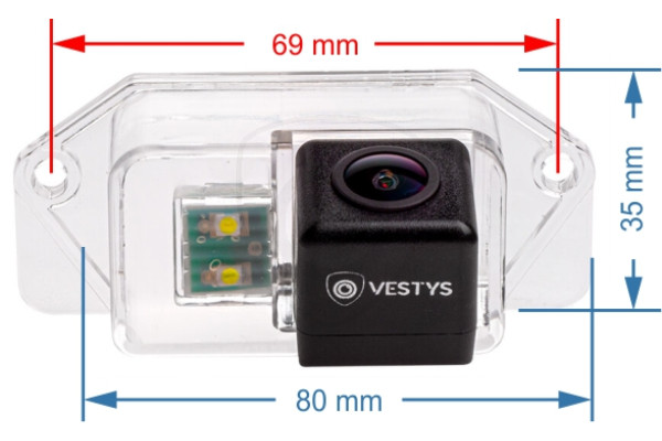 rozmer cúvacej kamery pre Mitsubishi Lancer a Outlander