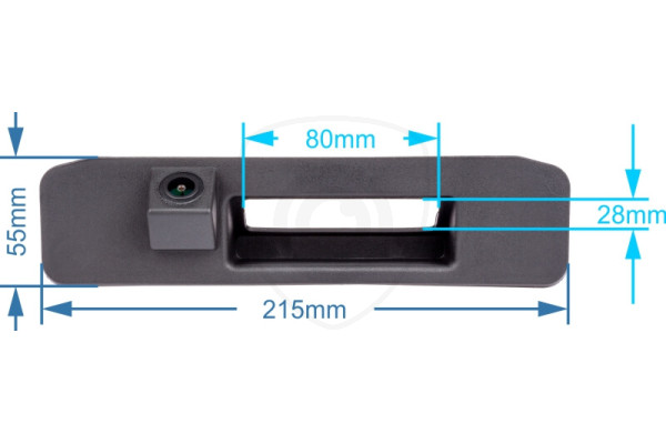 cúvacia kamera Mercedes W176, W166, C292, X156, X166, W447 v rukoväti kufra - rozmery