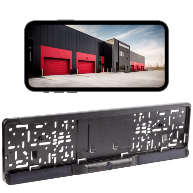 Držiak ŠPZ s bezdrôtovou solárnou cúvacou kamerou s pripojením na mobilný telefón