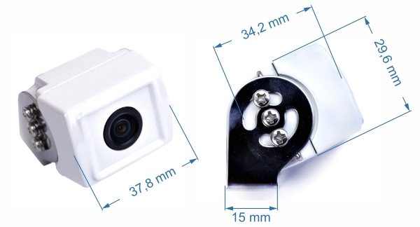 kamera vestys mini rozmery biela farba kamery