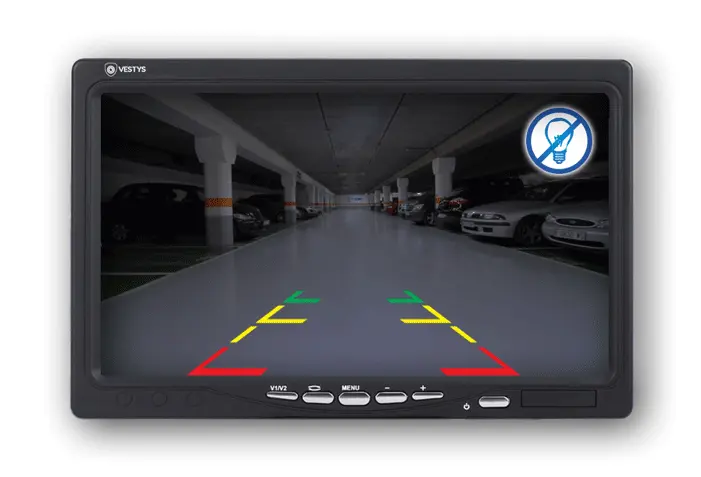 monitor do auta zobrazuje prisvietenie cúvacej kamery pomocou LED a IR